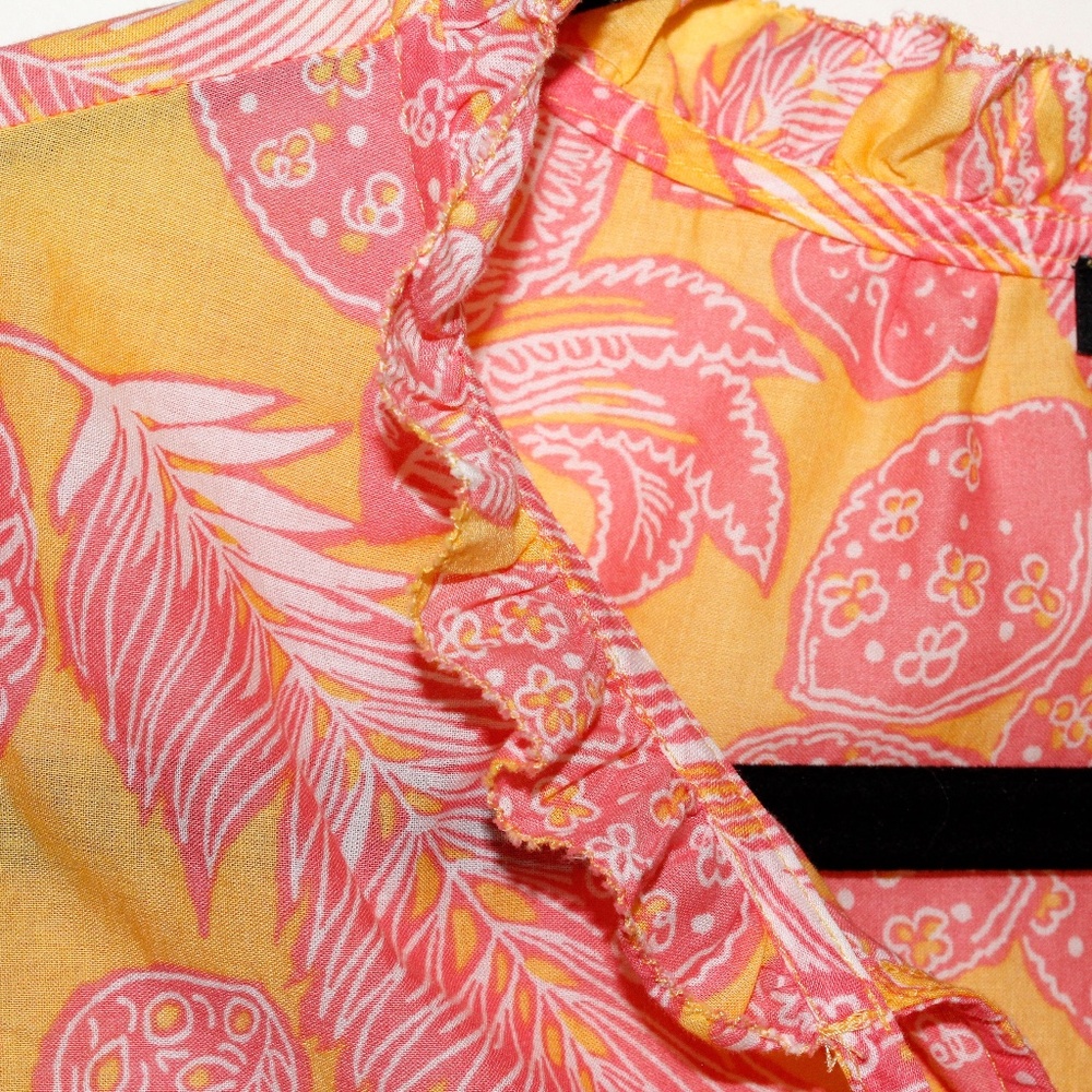 Talbots Island Pineapple Ruffle Trim Shell - Picture 9 of 16
